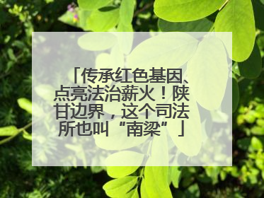传承红色基因、点亮法治薪火！陕甘边界，这个司法所也叫“南梁”